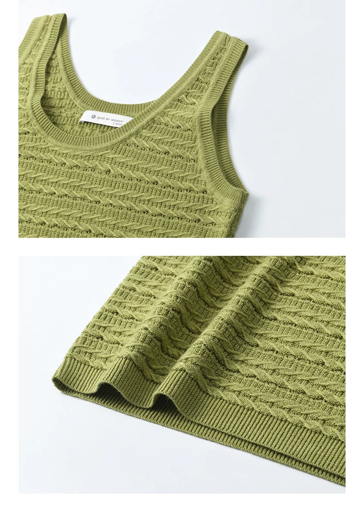 Mishow Avocado Green Metal Button Crochet Cardigan MXE11Z1188