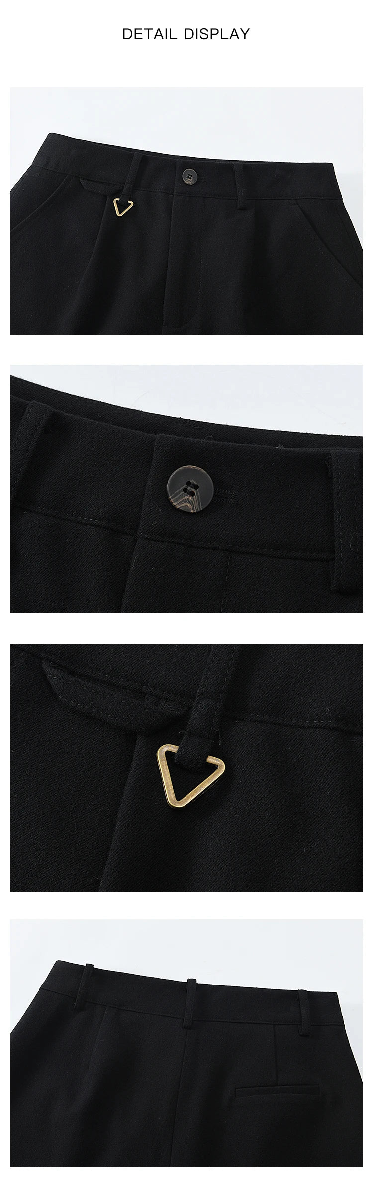 Mishow Black High Waist Wide Leg Shorts with Metal Detail MXD44K0757