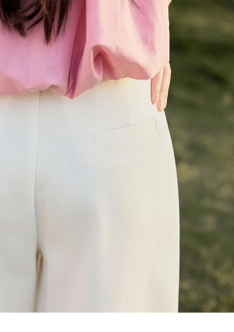 MISHOW Office Lady Summer Women 2025 New Solid High Waist Long Wide Leg All-match Pants Woman Fashion Loose Trousers MXE32K0913