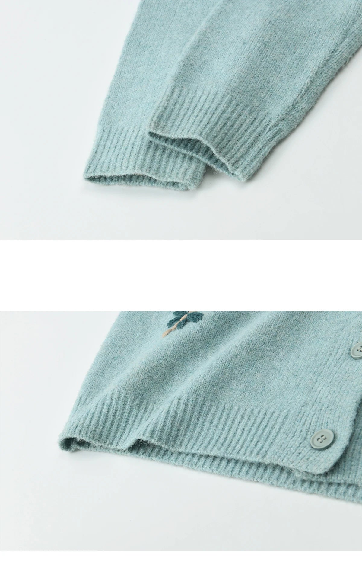 Mishow Blue Butterfly Embroidered O-Neck Cardigan MXE90Z2818