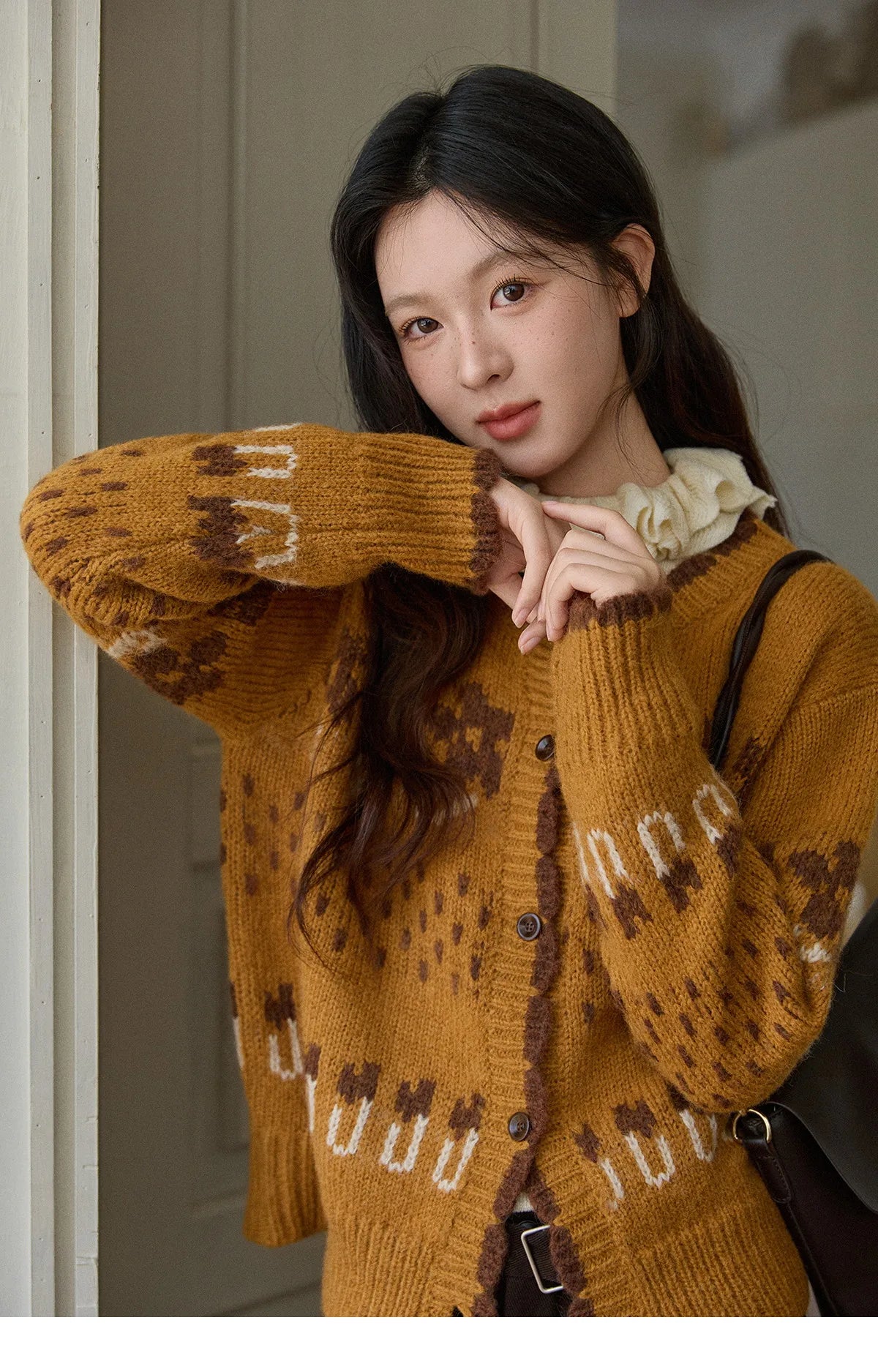 MISHOW Winter 2025 Turtleneck Knit Pullover for Women Thick Warm Fuzzy Cardigan Coat Outerwear Chic Streetwear MXE87Z2699