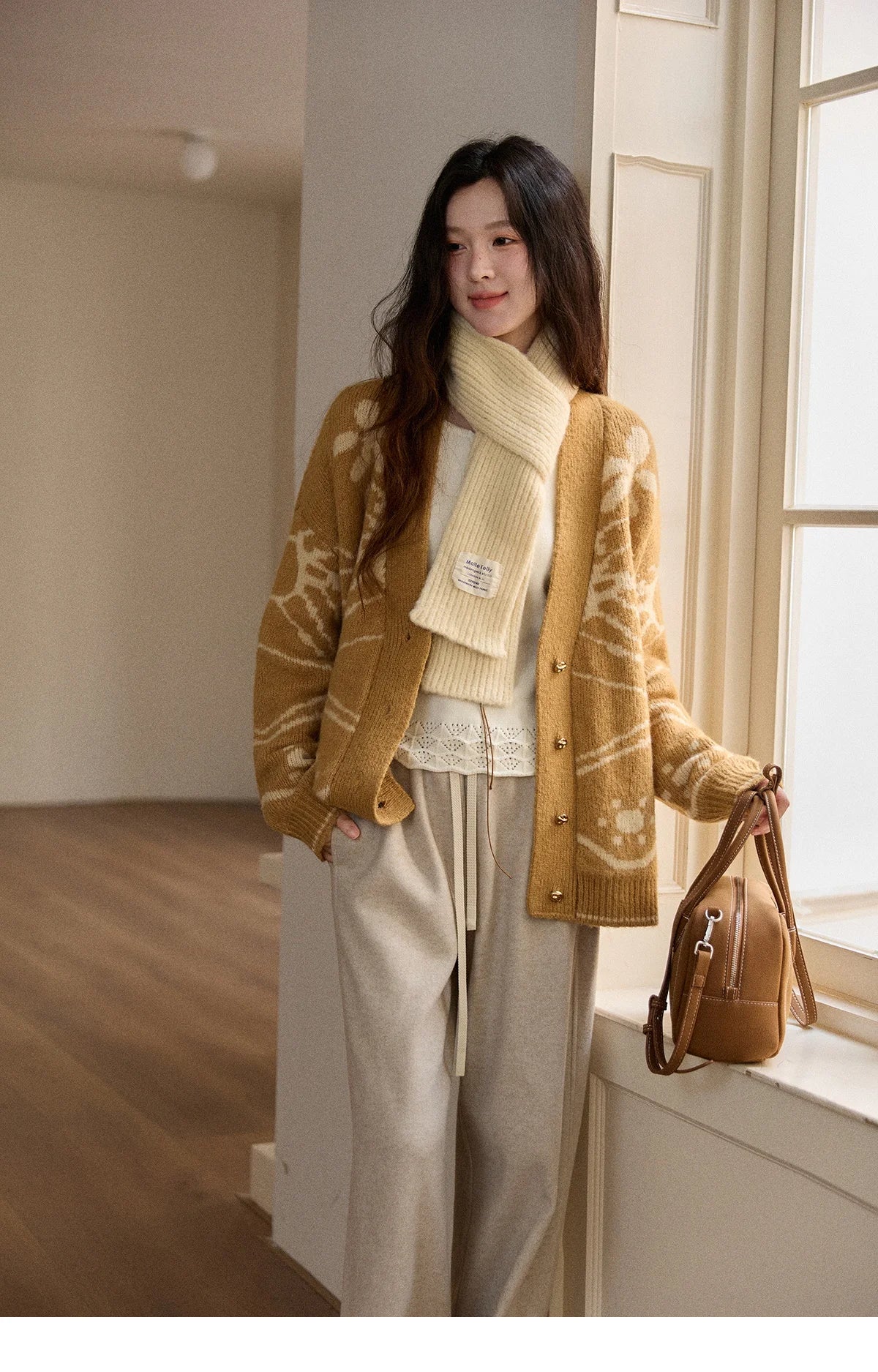 MISHOW Wide-leg Pants for Women 2025 Autumn Winter High Waist Straight Lace-up Loose Pants Retro Casual Slim Pants MXE89K1100