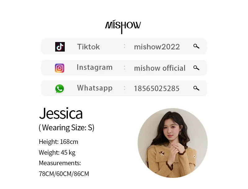 MISHOW Women's Yellow Ribbed Knit Sweater 2026 Spring One Shoulder Collar Floral Embroidery Long Sleeve Thin Sweaters MXF11Z2894