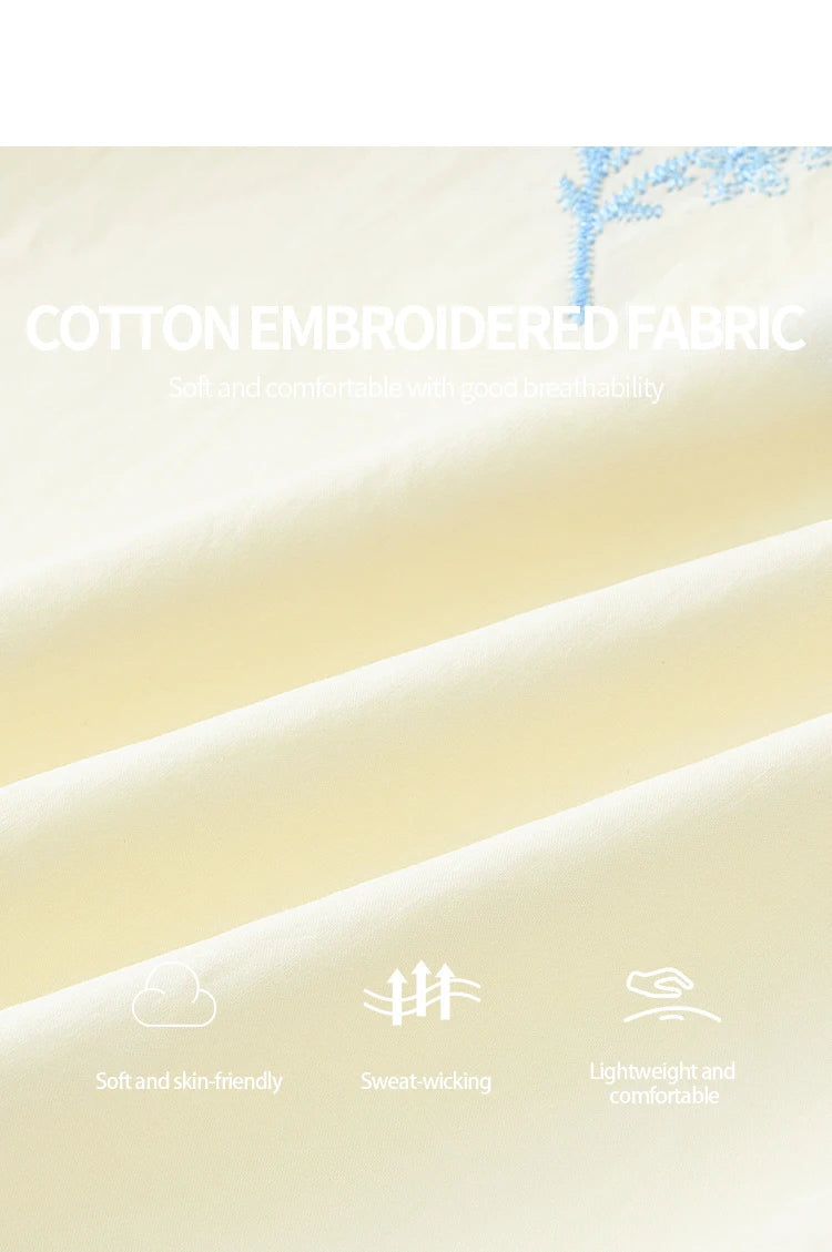 MISHOW French Print Summer Dresses for Women 2025 New Short Puff Sleeve V-neck Slimming Dress Female Fashion Cotton MXE32L2210