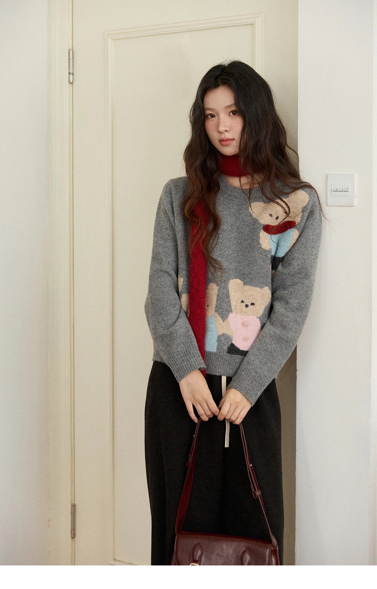 MISHOW Wide-leg Pants for Women 2025 Autumn Winter High Waist Straight Lace-up Loose Pants Retro Casual Slim Pants MXE89K1100