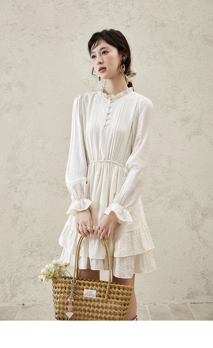 MISHOW Spring Elegant Vests Dress Separately Women 2025 Solid Long Puff Sleeve Midi Dresses Print Denim Vest Fashion MXE16L2197