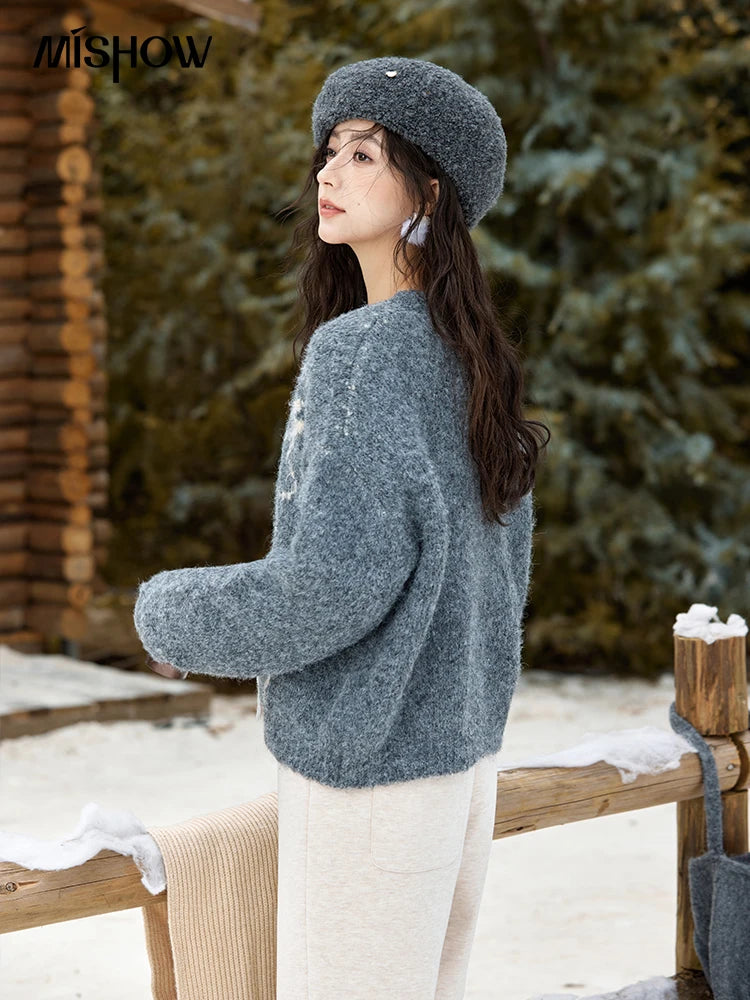 Mishow Butterfly Color Clash Wool Pullover MXD57Z1016