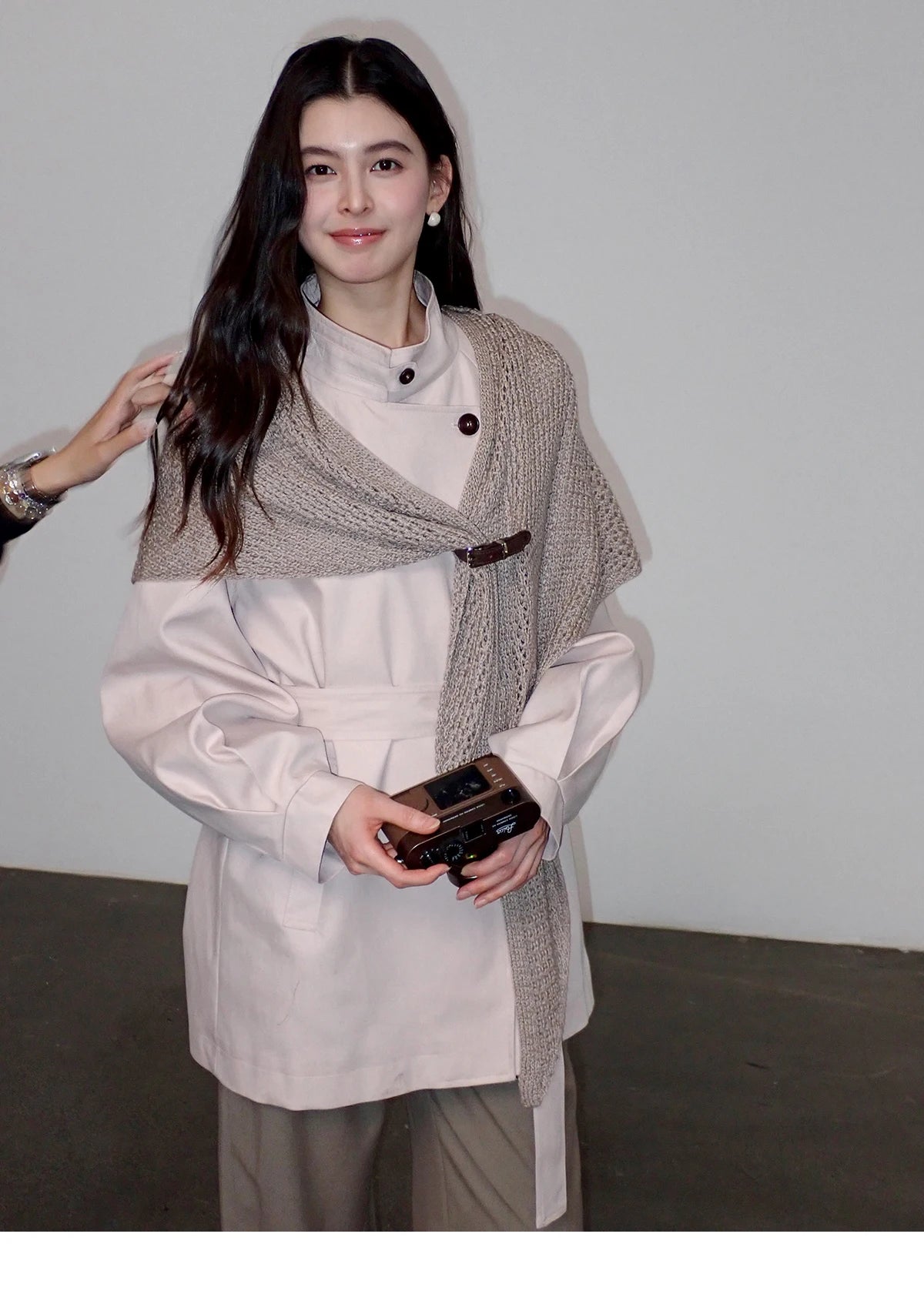 MISHOW Women's Dusty Pink Trench 2026 Spring Stand Collar Belted Coats Raglan Sleeve Casual Mid-Length Windbreaker MXF108W1002