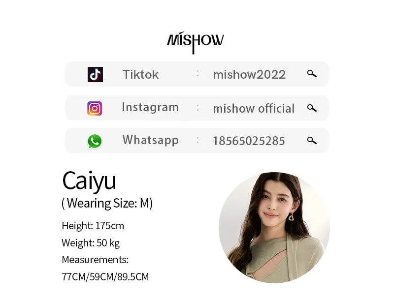 MISHOW Women's Light Green Midi Dress 2026 Spring Cutout Neck Hollow Out Ribbon Dresses Elegant Long Sleeve Dress MXF13L2556