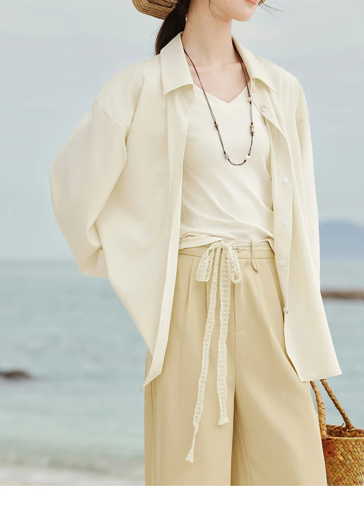 MISHOW Cotton Casual T-shirts Women New 2025 Short Sleeve V-neck Solid Versatile Shirt Female Fashion Basic Tops Lady MXE33T0519