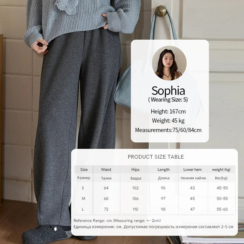 MISHOW Casual Pants for Women 2025 New Fashion Solid Loose Wide-leg Pants Commute Comfortable Women's Winter Pants MXE51K1093