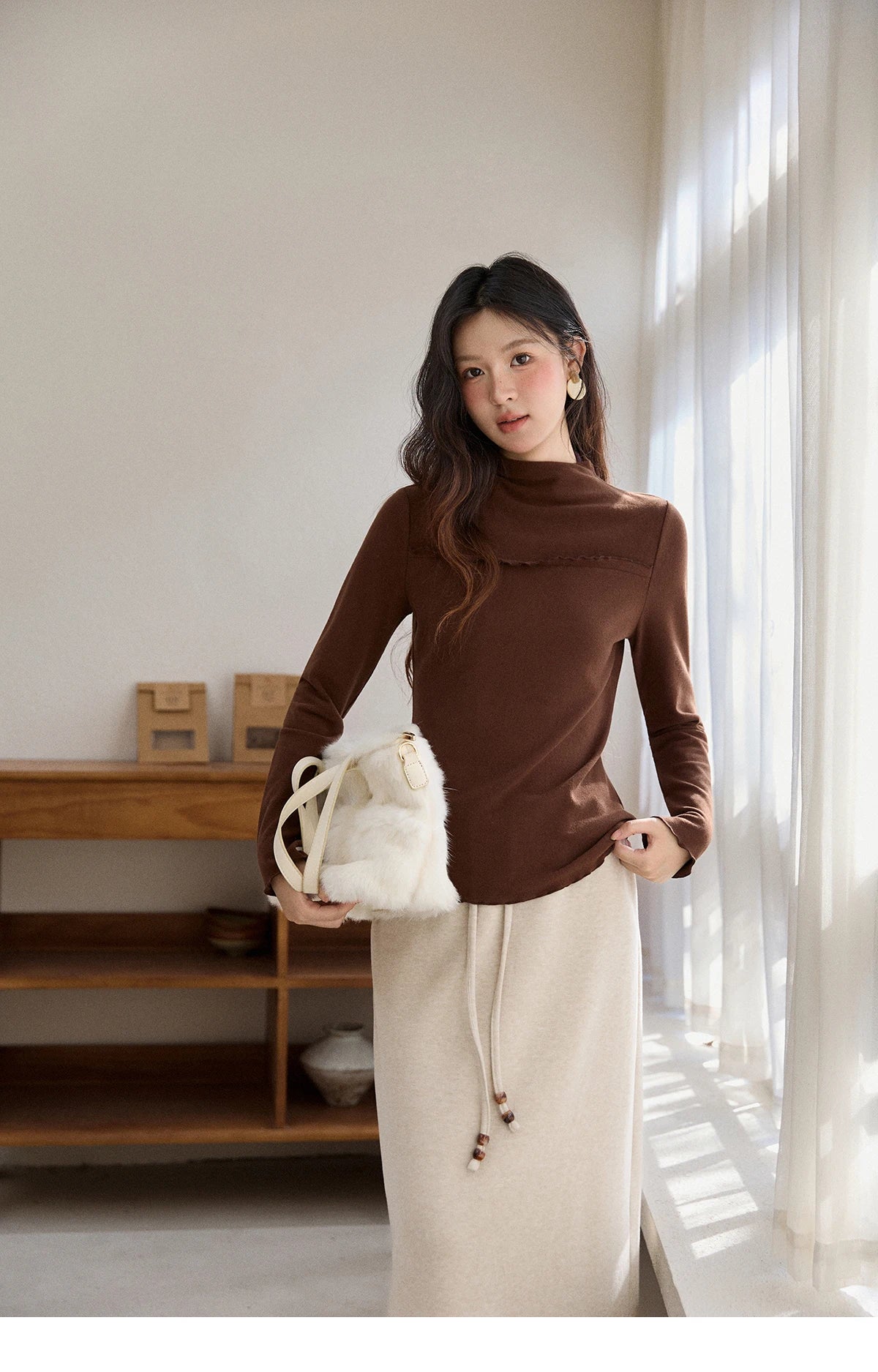 Mishow Multi-Color Thermal Turtleneck Top MXE91Z2784