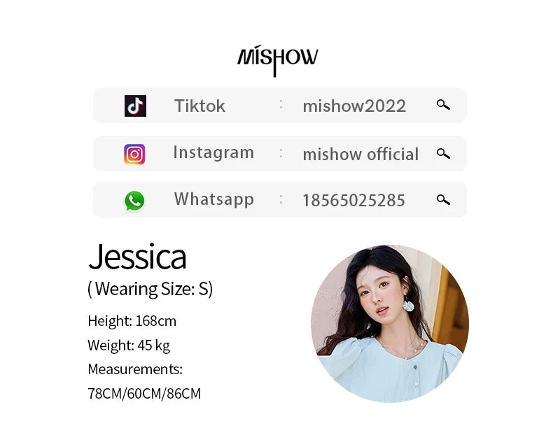 MISHOW Bubble Sleeves Blouses for Women Summer 2025 Irregular Placket Tops Rainbow Button Solid Blouse Office Lady MXE34X1782