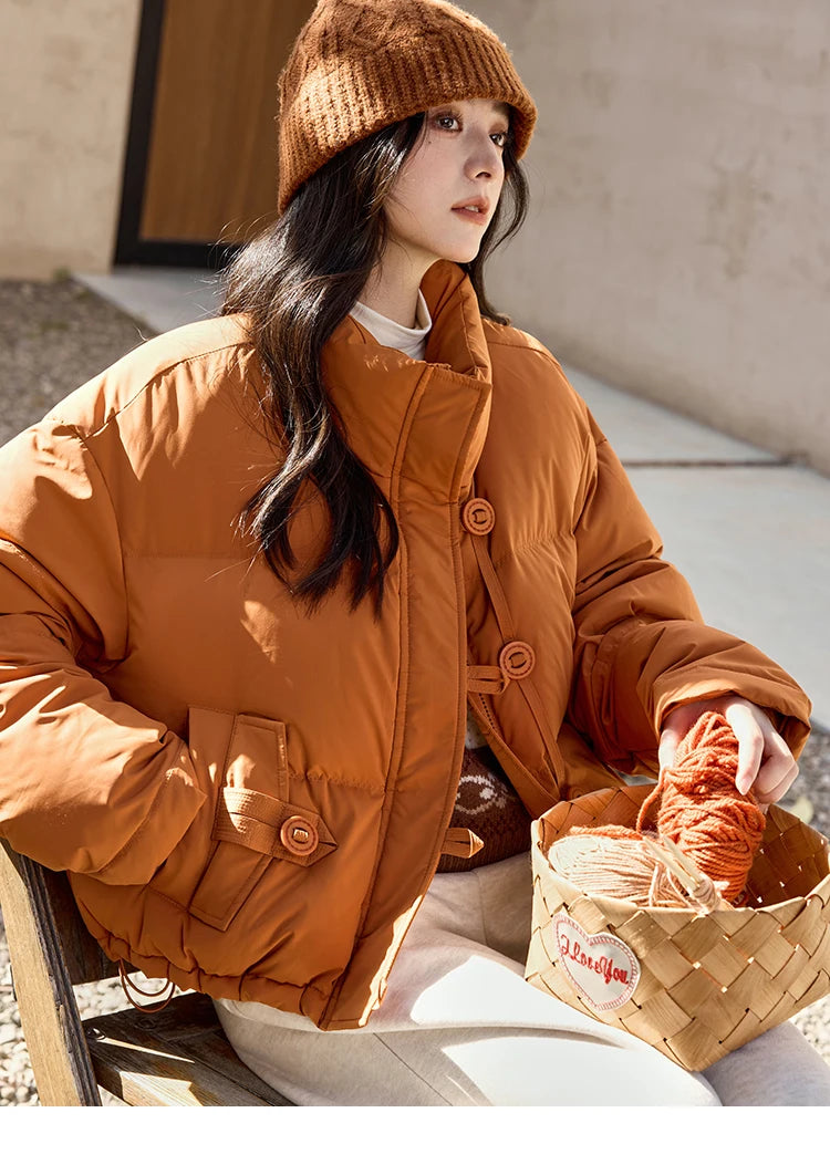 MISHOW Minimalist Down Jacket Women Zipper Short Jacket 2024 Fall Winter Loose Korean Version White Duck Down Jacket MXD42Y0047