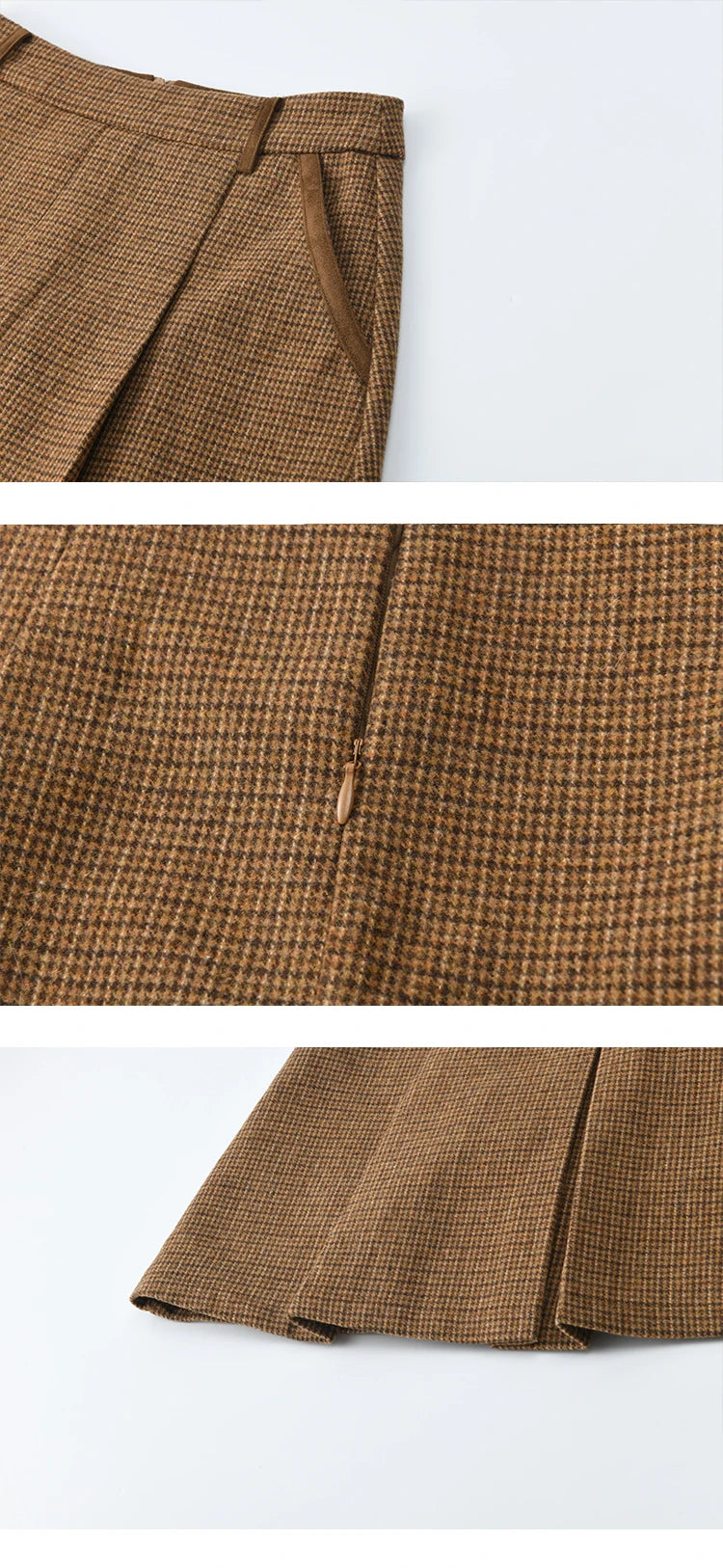 MISHOW Woman 2 Piece Outfit Set 2025 Autumn Retro Commuter Zipper Jacket Mini Pleated Skirt Plaid Fashion Skirt Suit MXE49T1393