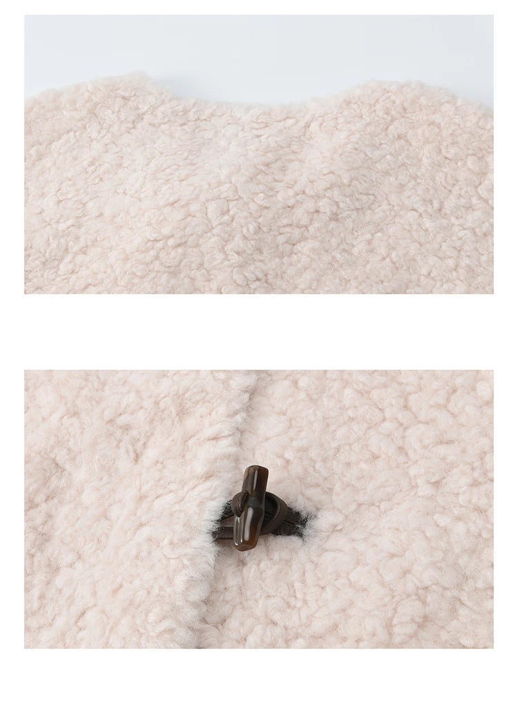 MISHOW Women's Winter Coat 2025 French Style Round Neck Long Sleeve Jacket Loose Commute Toggle Button Warm Outerwear MXE87W0988