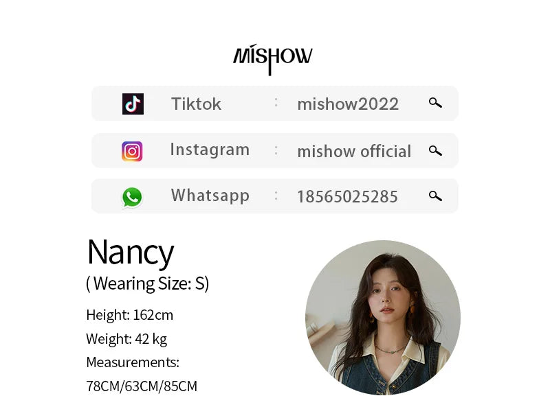 MISHOW High Waist Slim Denim Skirt for Women Autumn 2025 Fashion Pocket Skirt Rear Hem Split Casual Skirt Office Lady MXE41B2379