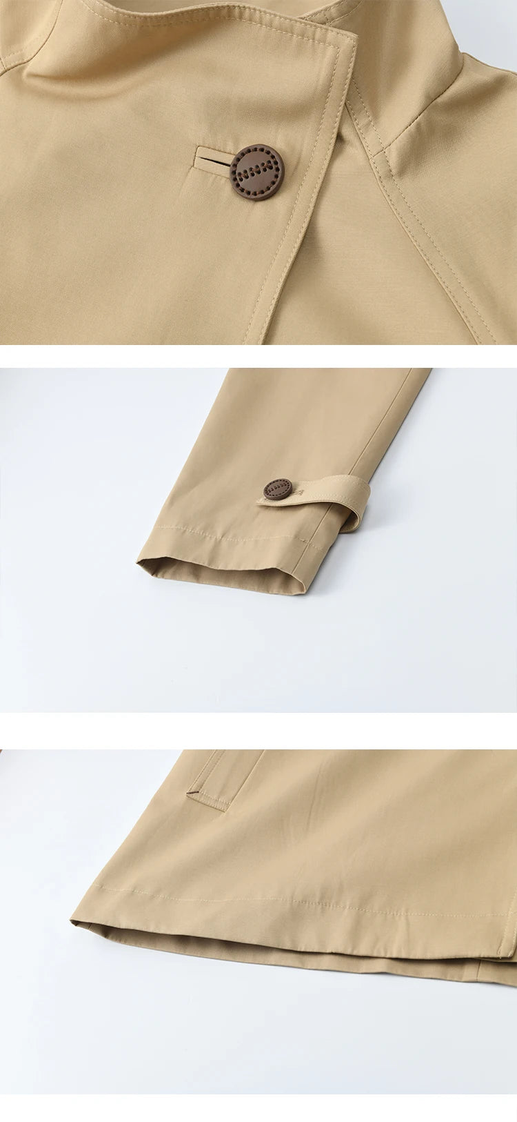 Mishow Stand Up Collar Medium Long Trench MXE44W0813