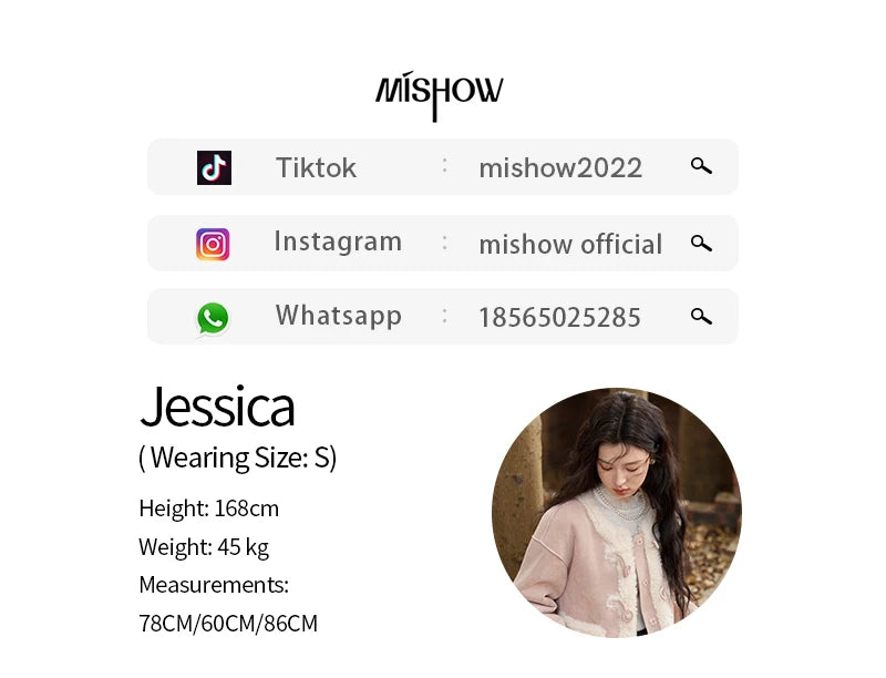 MISHOW Double Face Fur Coat For Women 2024 Winter Sweet Korean Vintage Suede Splicing Fleece Warm Thickened Jacket MXD55W0646