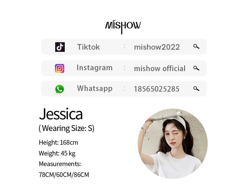 MISHOW Lace Hem Splicing T-shirt for Women Spring/summer 2025 Round Neck Versatile Top Streetwear Solid Casual Tees MXE31T0528