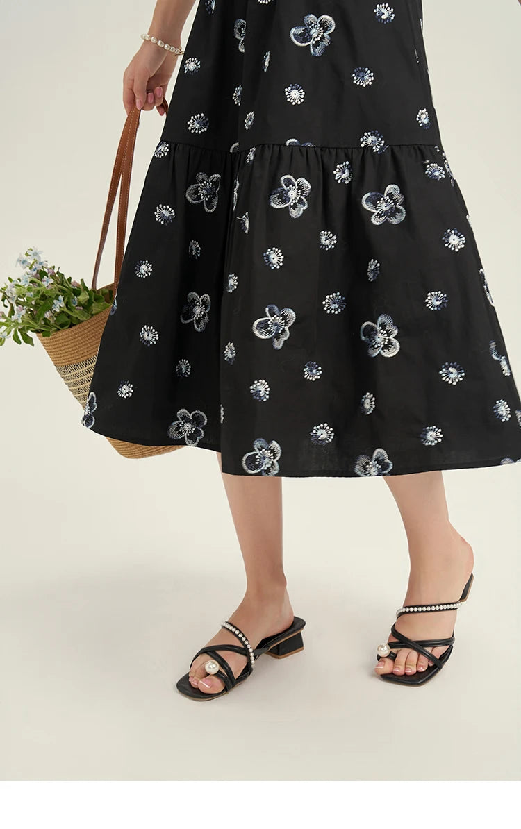 MISHOW High Waist Slim Floral Printing A-line Skirts Temperament Mid Length Skirt 2025 Summer Elastic Waist Skirt MPD21B0398