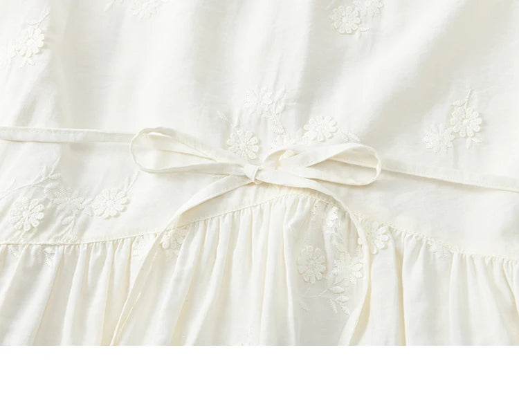 MISOHW Bohemian Solid Women's Summer Dress New 2025 Short Sleeve V-neck Shell Lace Midi Dresses for Woman Fashion MXE33L2195