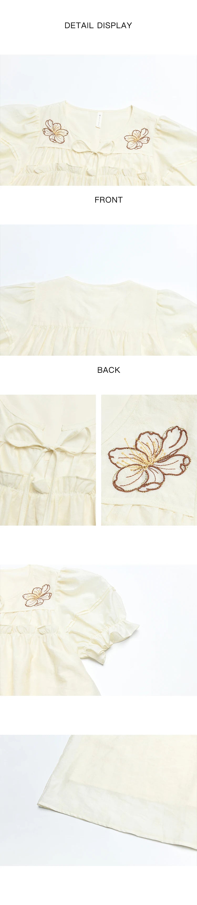 MISHOW Vacation Retro Sweet Dress for Women 2025 Summer Jacquard Embroidered Bubble Sleeve Dresses with Bohemian Belt MXD30L1864