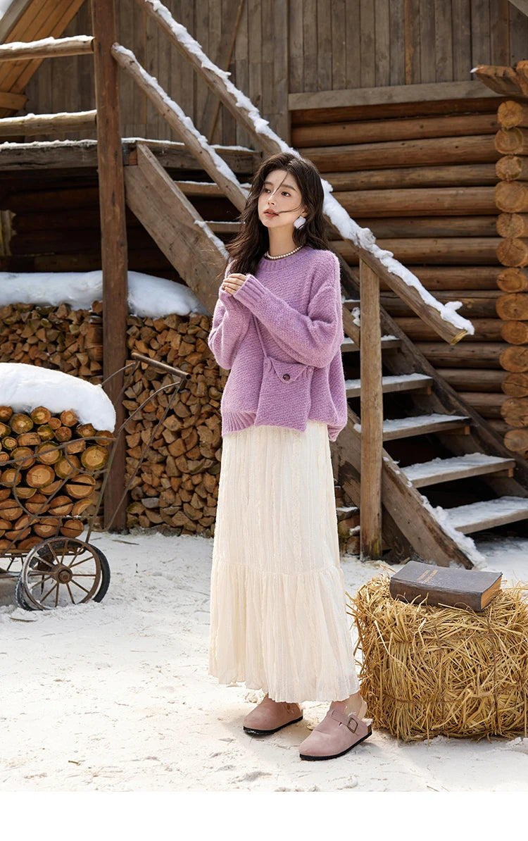 MISHOW Knitted Sweater Daily Leisure Versatile Pullovers Match Bag Oversized Sweater Women Soft Warm Office Lady MXD57Z1083