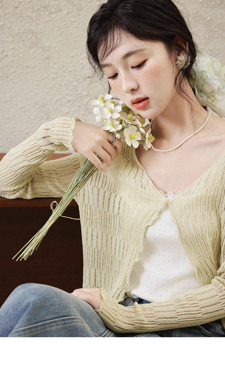 MISHOW Casual V-neck Knitted Cardigan Women 2025 Spring Long Sleeve Solid New Cardigans Female Fashion Office Lady MXE16Z1193
