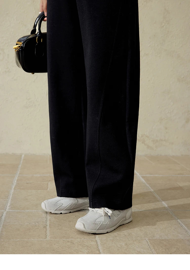 MISHOW Elastic Waist Sweatpants for Women Spring 2025 Versatile Solid Sports Pants Straight Leg Long Sickle Pants MXE14K0875