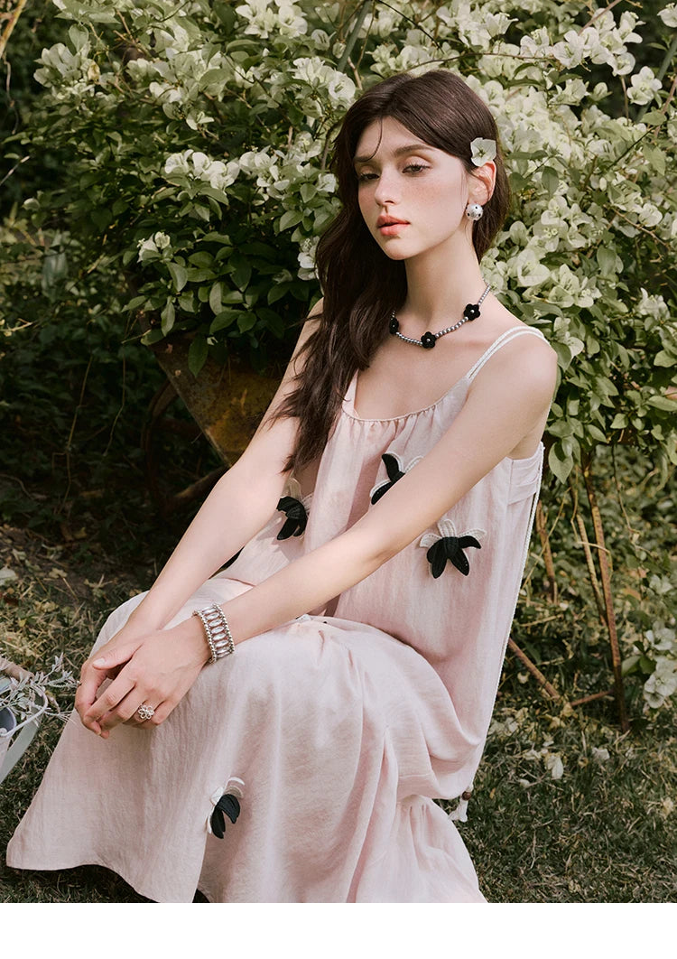 MISHOW Holiday Long Camisole Dress Women Summer 2025 Sleeveless Flower Pleated High Waist Dresses Woman New Fashion MXE31L2191