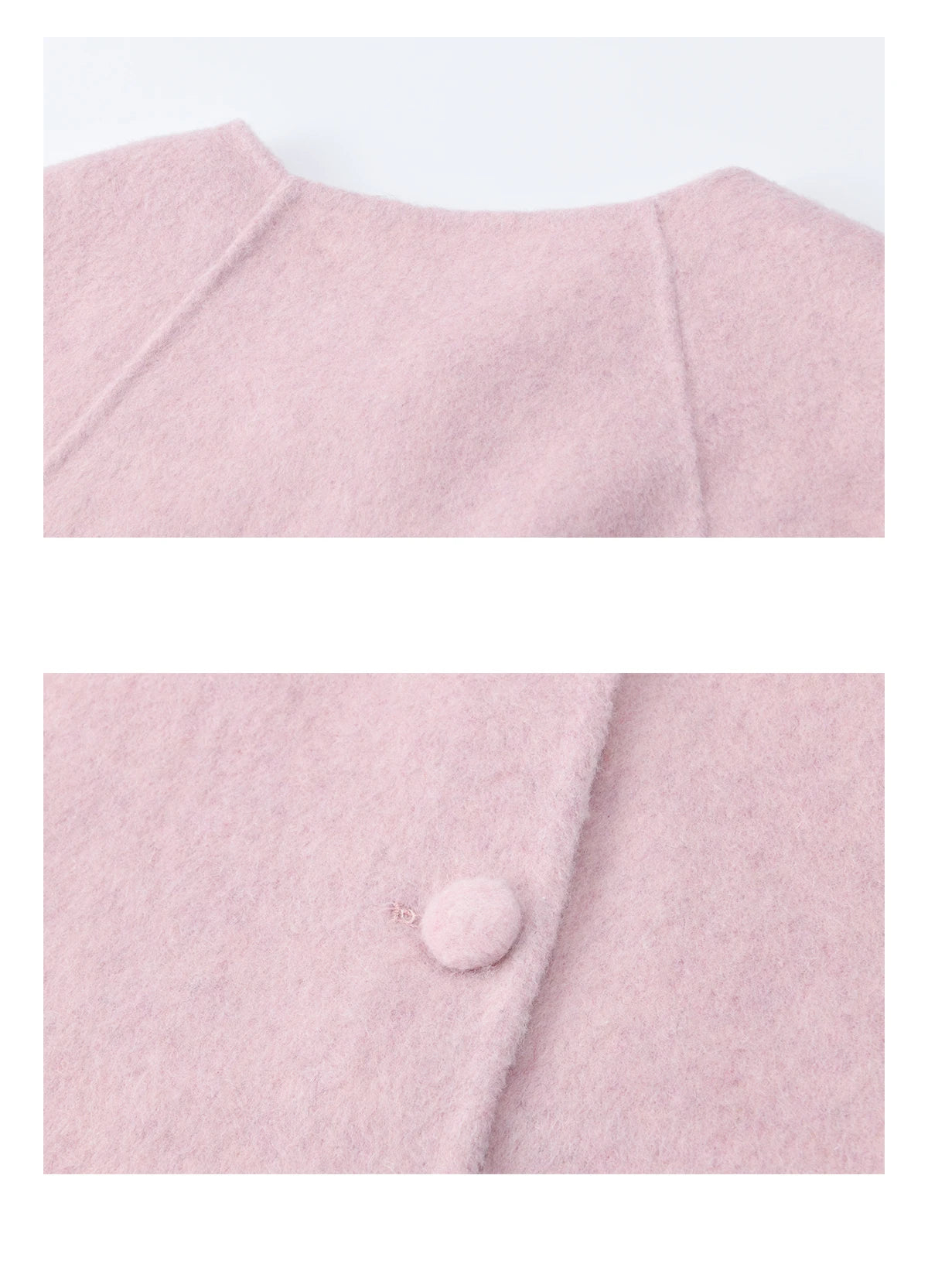 MISHOW Pink Wool Double-sided Woolen Coat Winter Hooded Bow Tie Strap Coats Loose Dropped Sleeves Coat Office Lady MXE91W1010