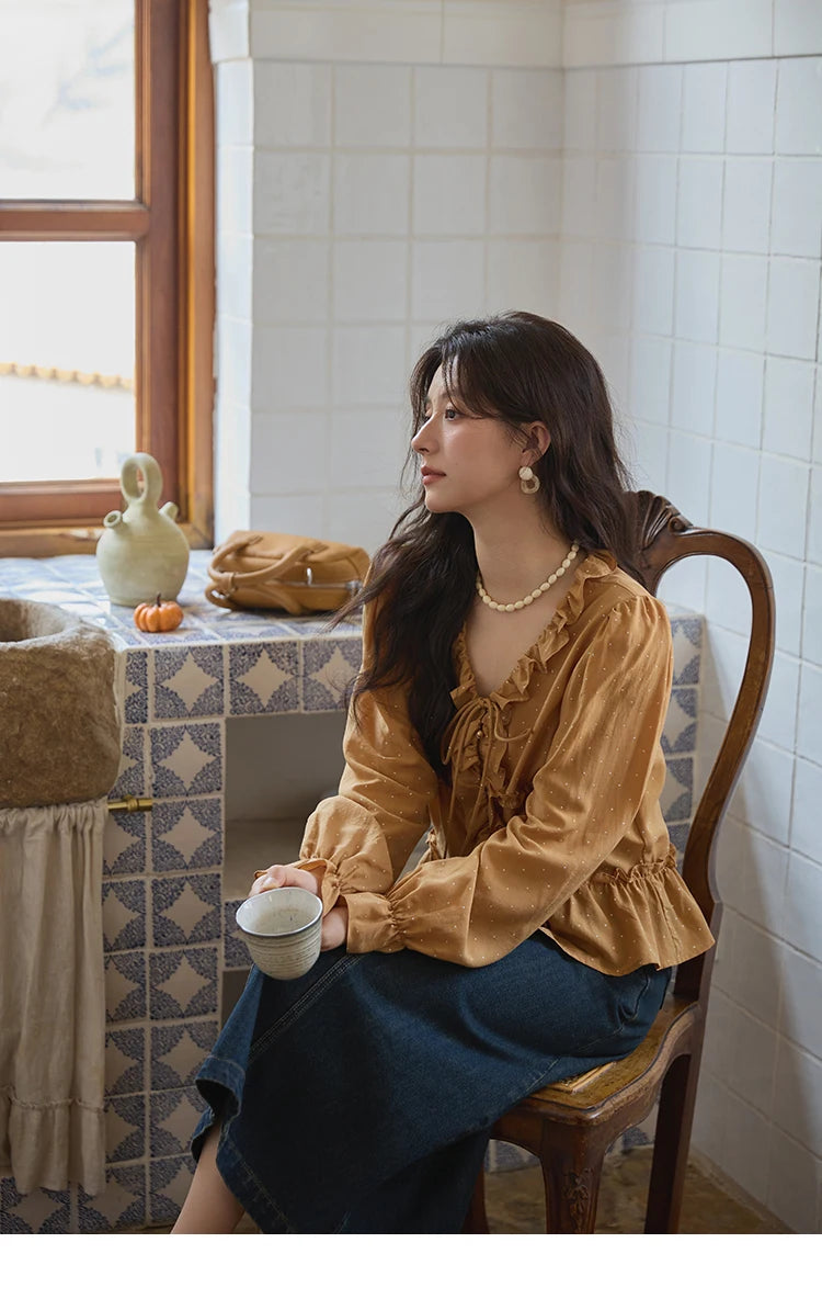 MISHOW High Waist Slim Denim Skirt for Women Autumn 2025 Fashion Pocket Skirt Rear Hem Split Casual Skirt Office Lady MXE41B2379