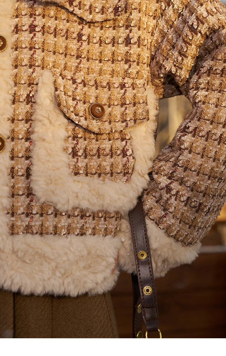 MISHOW Winter Parkas Jacket Women High Quality Loose Padding Cotton Coat Thick Warm Houndstooth Puff Jackets Ladies MXC54W0137