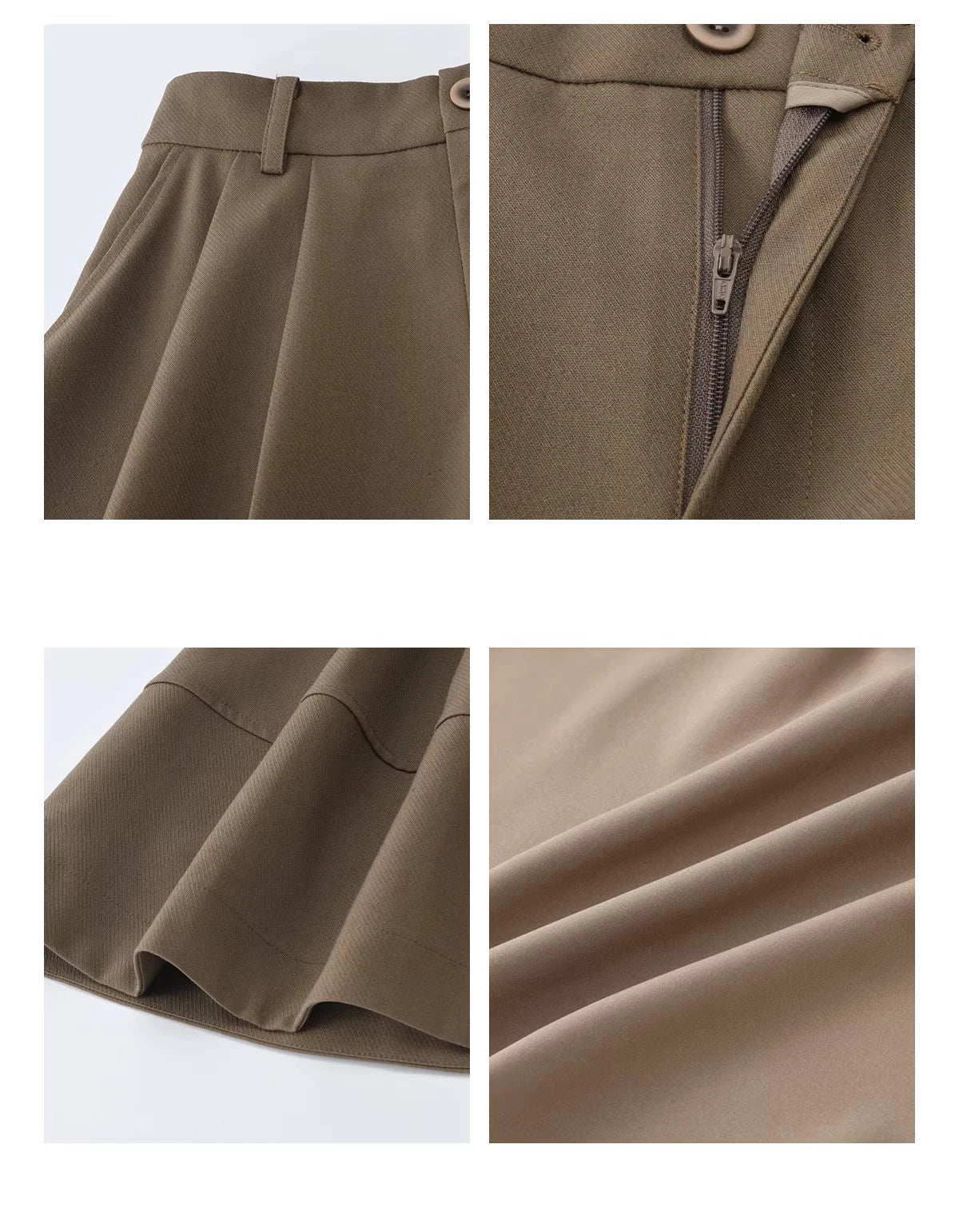 MISHOW Women's A-line Flower Bud Mini Skirt 2026 Spring High Waist Pleated Casual Short Skirt with Slanted Pockets MXF108B0767