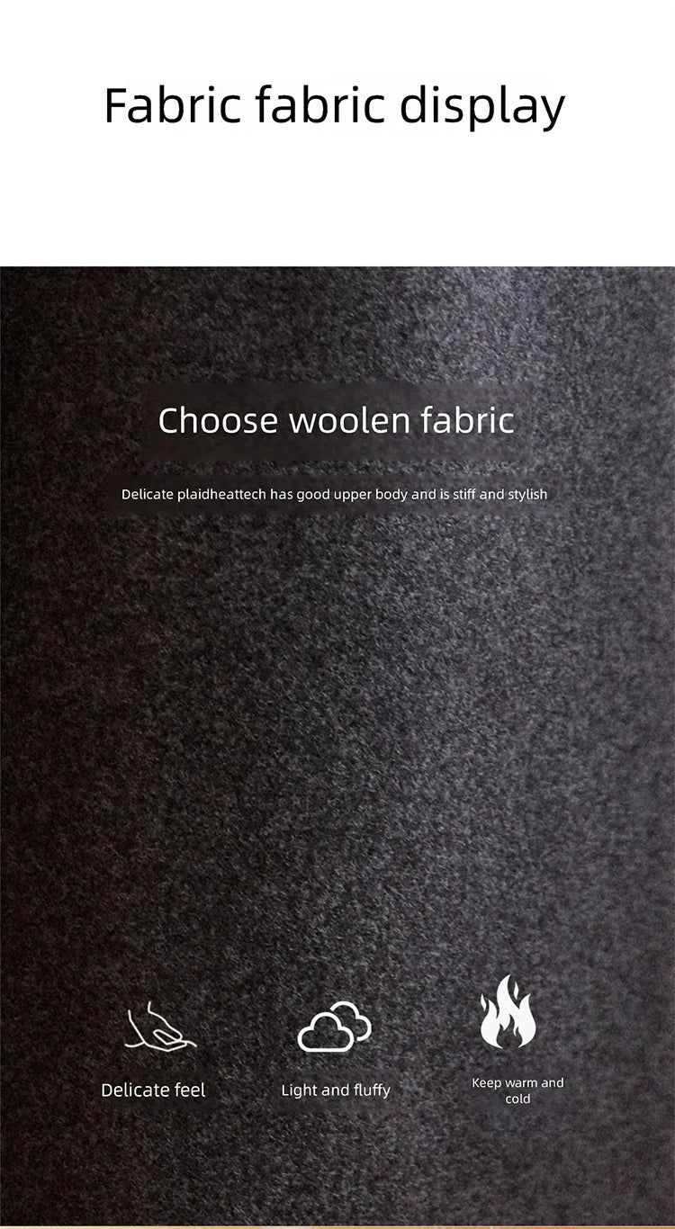 MISHOW Women's Pants 2025 Fashion Gray Wool Wide-leg Pants High-waisted Cropped Retro Style Commuting Pants Warm MXE90K1128