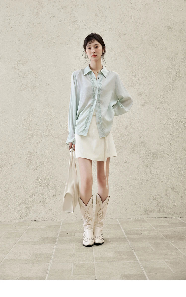 MISHOW Short Skirt Women 2025 Spring Summer Solid A-line High Waist Slim Skirts Female New Fashion Versatile Clothing MXE12B0655