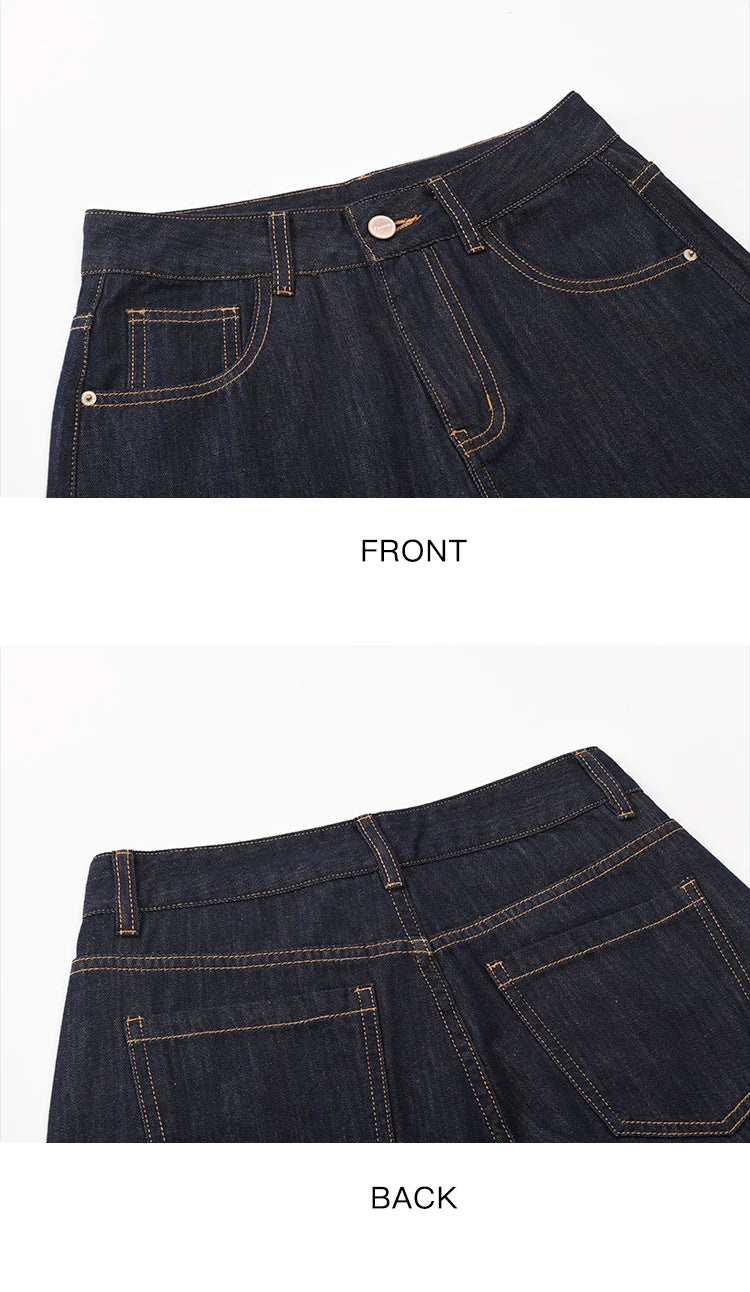 MISHOW Women's Straight Pants 2025 Summer Fashion High Waist Wide Leg Jeans Slim Zipper Pants Casual Female Clothing MXE37K0995