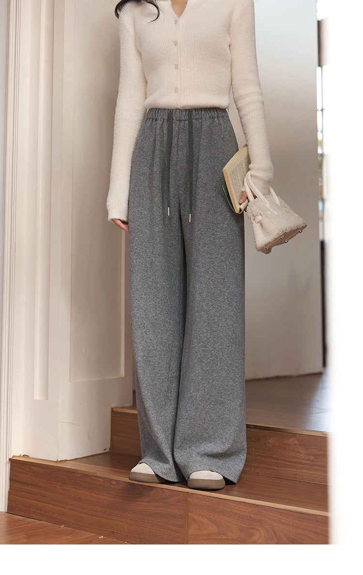 MISHOW Wide Legged Pants Women's Casual Versatile Long Pants 2025 Fall Winter New Korean High-waist Thin Pants MXD34K0824