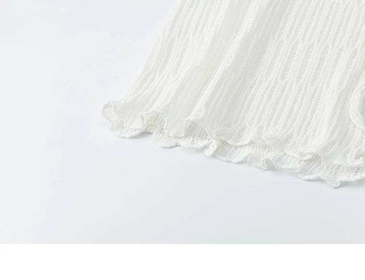 MISHOW Summer Casual Cardigan for Women 2025 New V-neck Long Sleeve Slim Knitted Cardigans Female Fashion White Tops MXE16Z1193