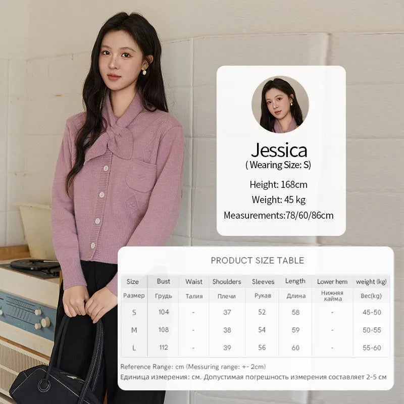 MISHOW Detachable Scarf Sweater for Women 2025 Autumn Winter Taro Purple Casual Warm Tops Soft Thick Knitted Sweater MXE91Z2825