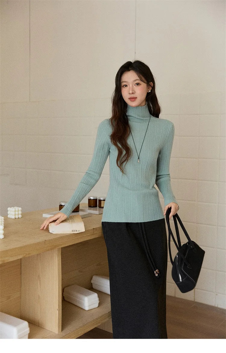 MISHOW Woman Brown Skirt 2025 Retro High Waist Loose Fitting Half Body Skirt with Back Split Straight Leg Long Skirt MXE90B2447