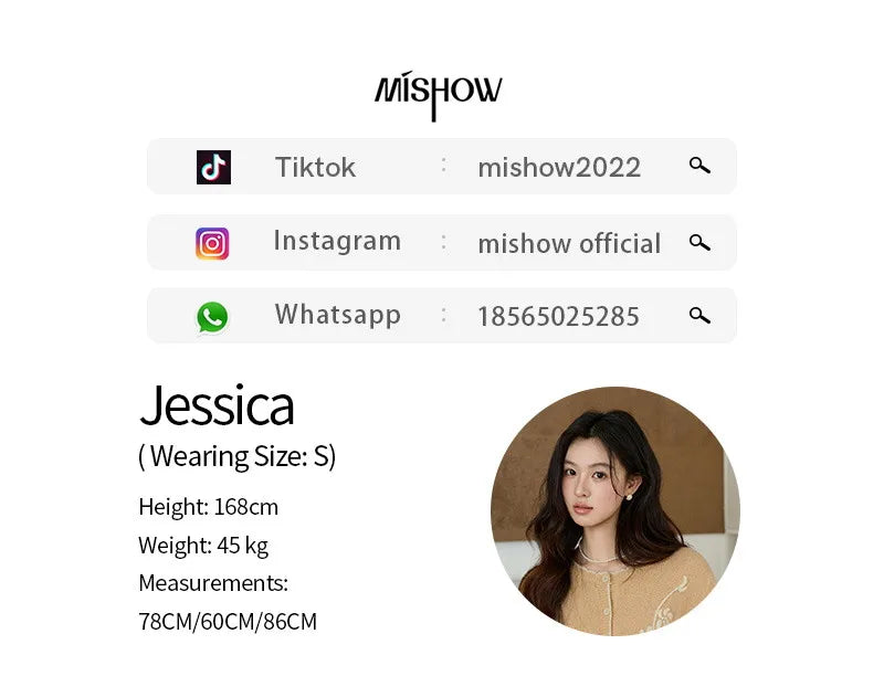 MISHOW Women's Camel Knitted Cardigan 2026 Spring Floral Embroidery Crew Neck Tops Button Warm Loose Cropped Sweater MXF11Z2896