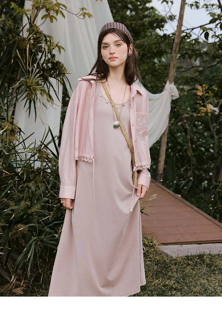 MISHOW Holiday Summer Vest Dresses Women 2025 New Solid Sleeveless Round Neck Slimming Long Dress Female Fashion MXE33L2205