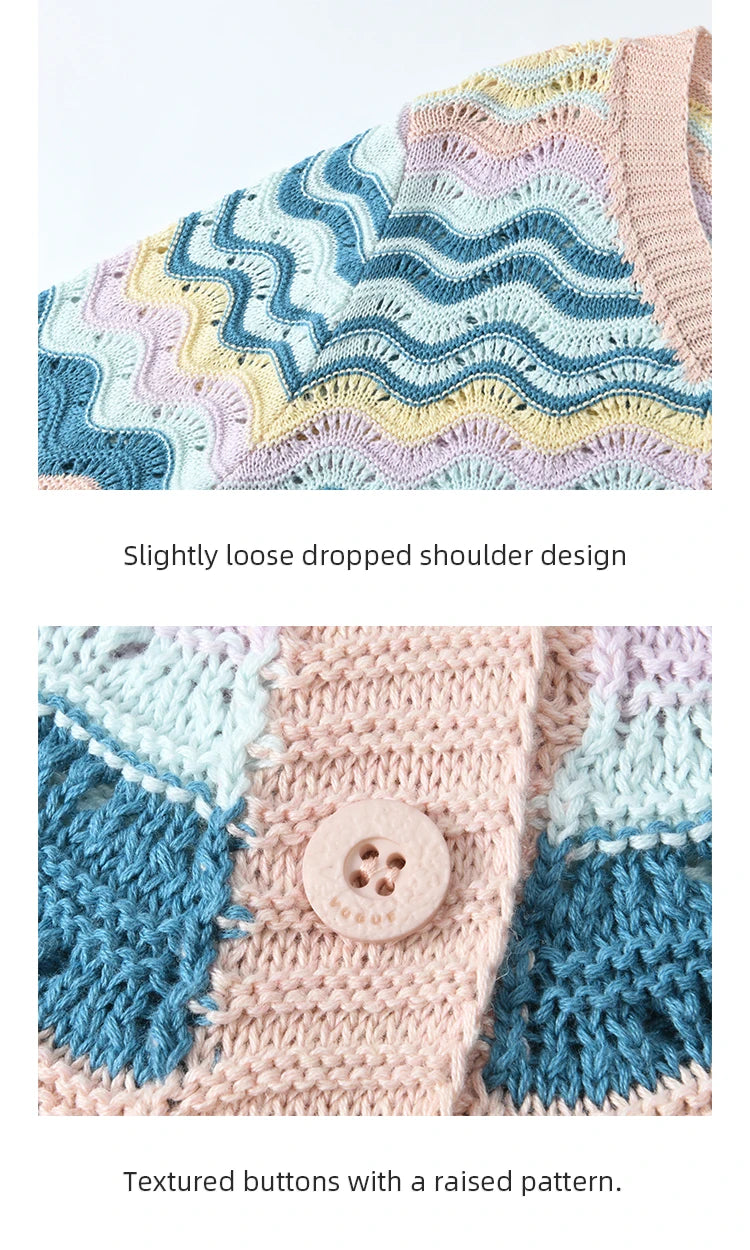 MISHOW Color Stripe Knitted Cardigan Women 2025 Spring V-neck Long Sleeve Loose Cardigans Woman Fashion Office Lady MXE16Z1203