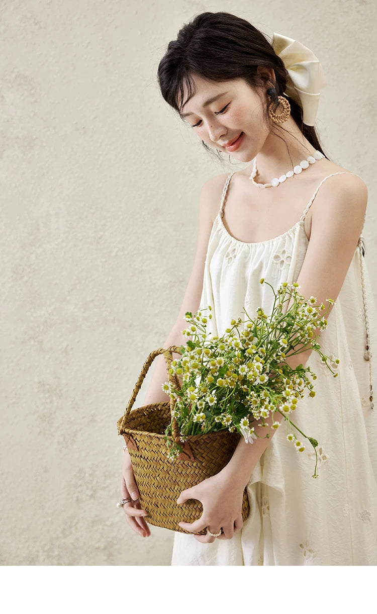 MISHOW Elegant Summer Camisole Dress Women 2025 New Sleeveless Hollow Embroidery Slim Dresses Female Fashion Romantic MXE15L2142