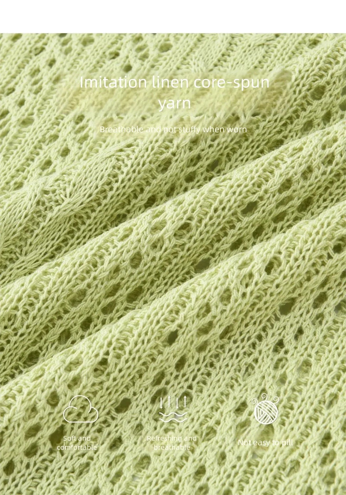 MISHOW Women's Hollow Out Cable Knit Tops with Camisole Two Piece Set Spring Loose Casual Breathable Green Sweater MXF16T1524