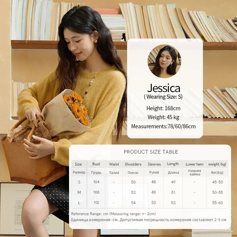 MISHOW Woman Sweaters 2025 Elegant French Hollow Out Floral Sweater Loose O-neck Long Sleeves Knit Top Autumn Clothes MXE44Z2491