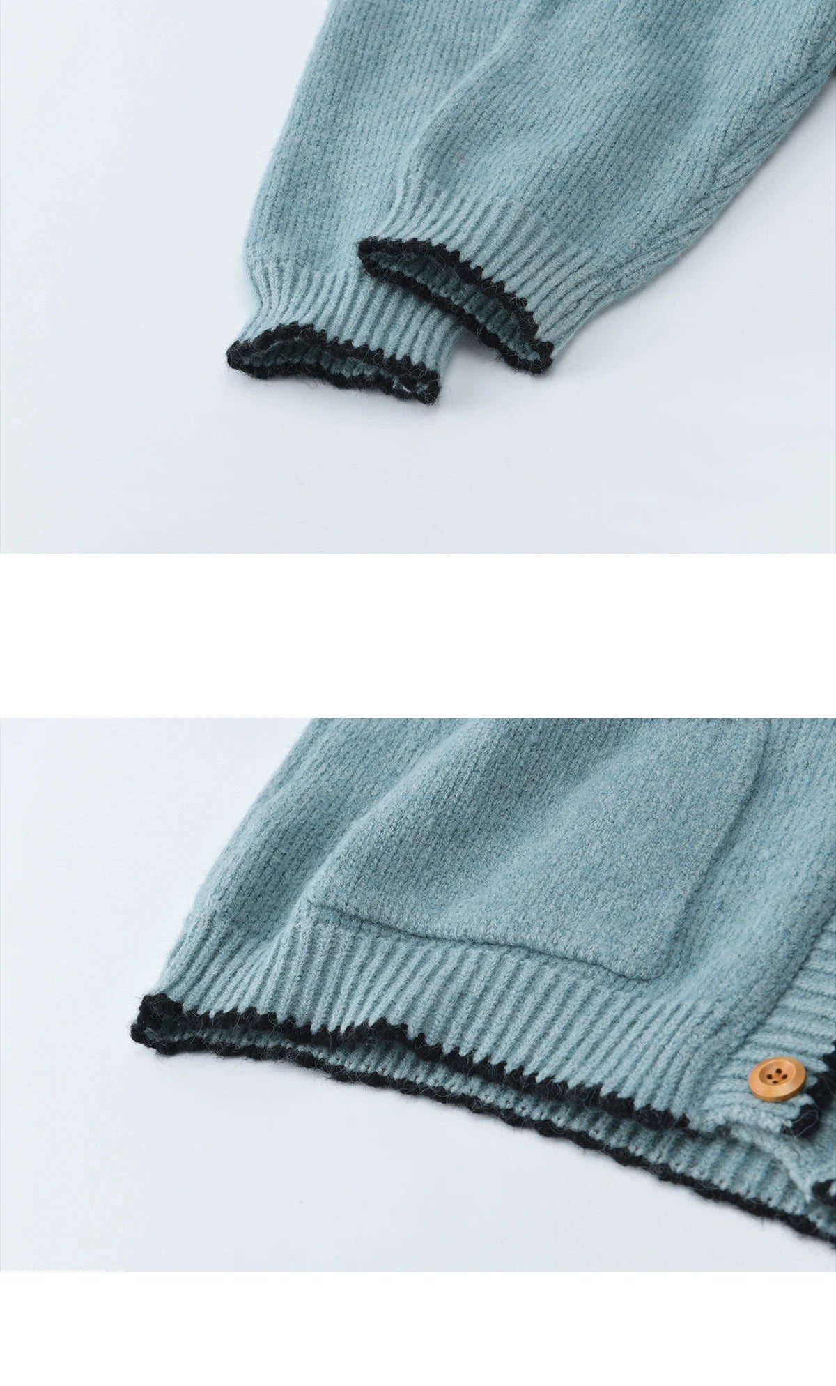 MISHOW Women's Yellow Knitted Cardigan 2025 Autumn Winter Color Collision Edge Sweater Pockets Loose Warm Casual Tops MXE94Z2973