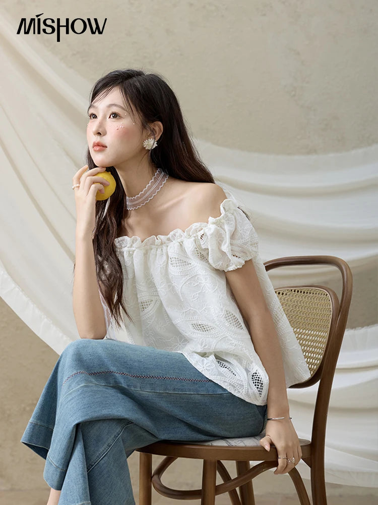 MISHOW Versatile Summer New Long Jeans Women 2025 Slimming High Waist Ankle-Length Wide Leg Pants Female Retro Thin MXE32K0919